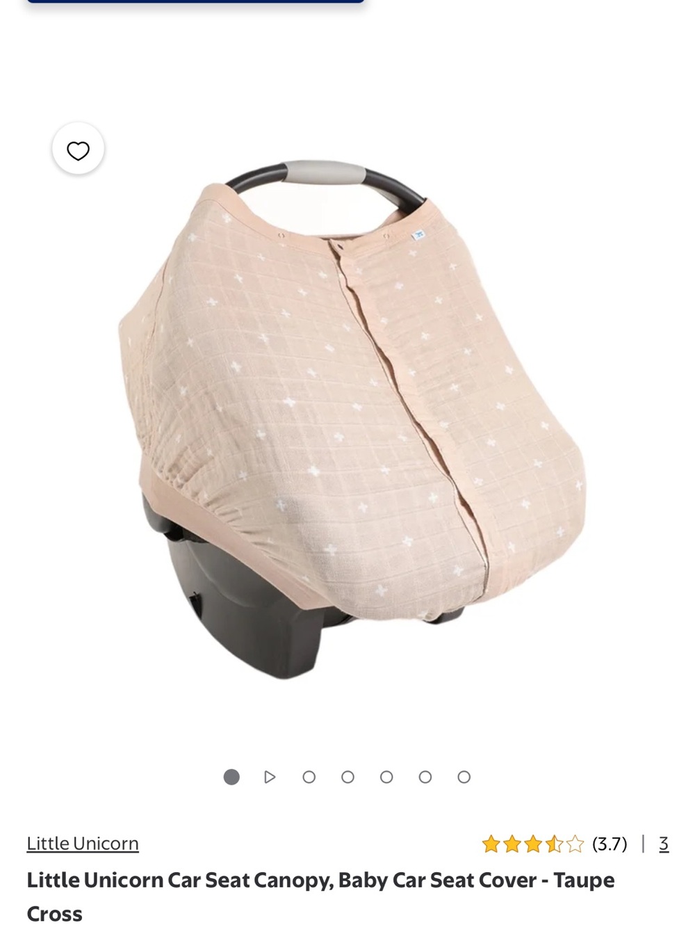 Taupe Cross Car Seat Canopy